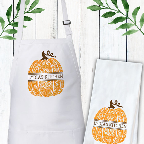 Pumpkin patch rustic truck dish Towel, Personalized tea towel