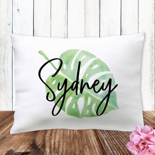 Personalized Tropical Leaf Pillowcase