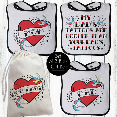 Tattoo Dads Baby Bib Red 73909.1671905716