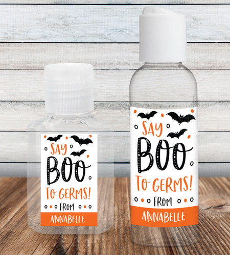 Custom Hand Sanitizer Labels & Bottles: Say Boo To Germs Halloween