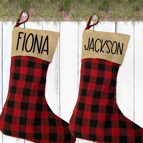 Personalized Christmas Stocking: Perfectly Plaid Classic