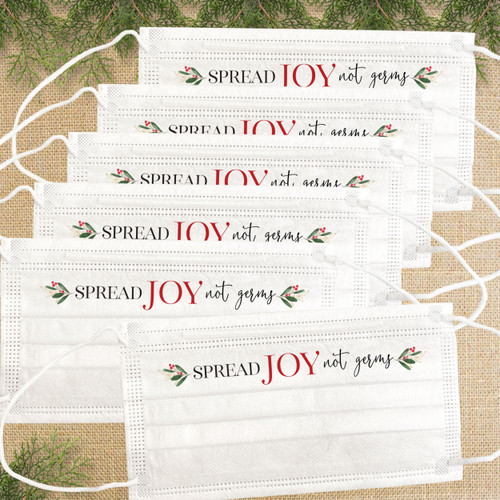 Spread Joy Not Germs Disposable Christmas Face Mask Set