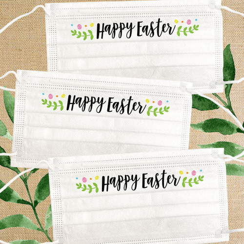 Disposable Easter Mask Set - Greenery Easter Face Masks for Adults and Kids