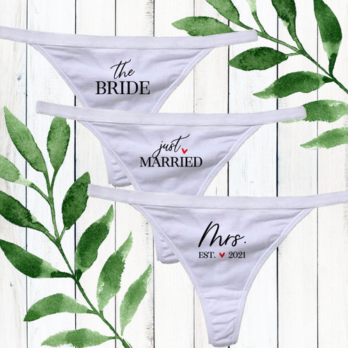 Personalised Knickers, Bride, Wedding, Wedding Knickers, Bridal Underwear,  Wedding Lingerie, Honeymoon Lingerie 