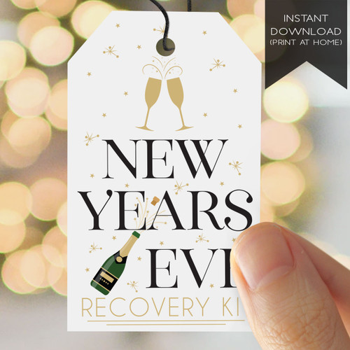 New Years Eve Classic Printable Recovery Kit Tags (Instant Download)