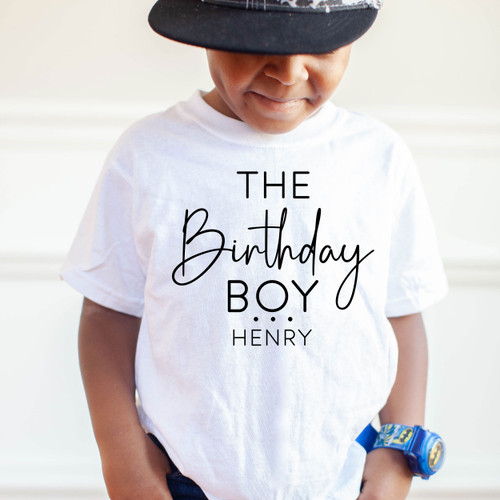 Modern Script Birthday Boy Shirt