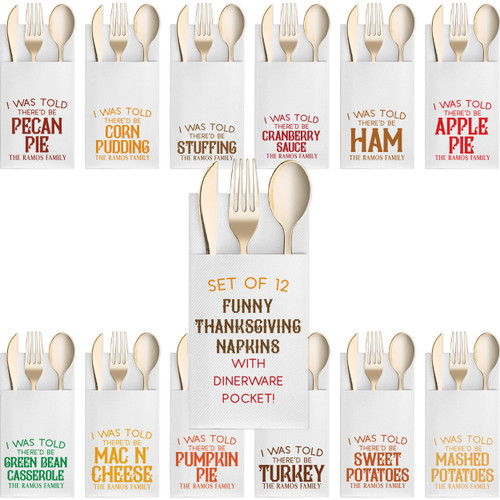Thanksgiving Food Napkins Thanksgiving Food Napkins