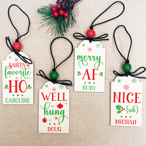 Lil' Elf Personalized Wood Christmas Stocking Tags