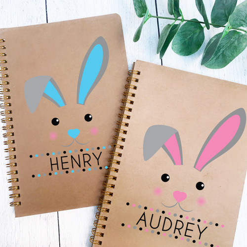 Easter Gifts for Kids - Mod Easter Bunny Notebook - Personalized Notebook with Name - Custom Journals
