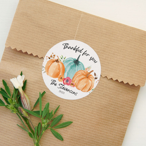 Autumn Watercolor Thankful Labels