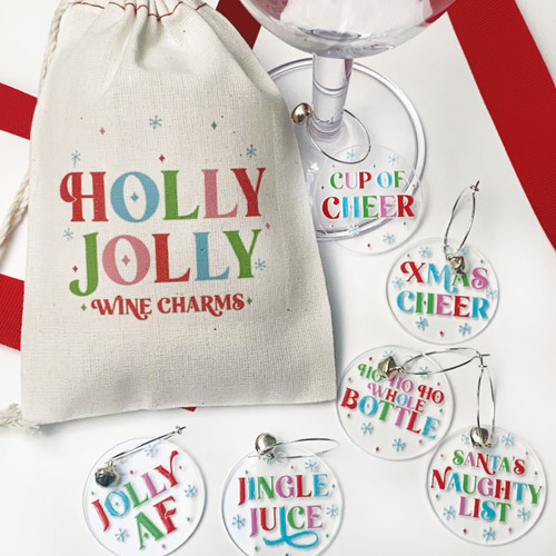 Cheerful Christmas Wine Charms