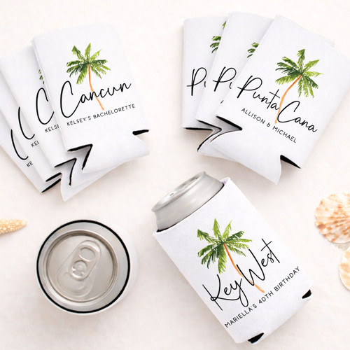 Palm Tree Destination Can Coolers
