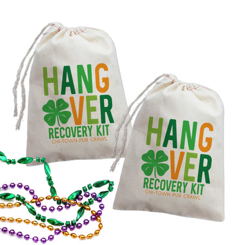 St. Patrick's Day Hangover Kit Bags - Custom Irish Party Favors - St. Patrick's Day  Survival Kits