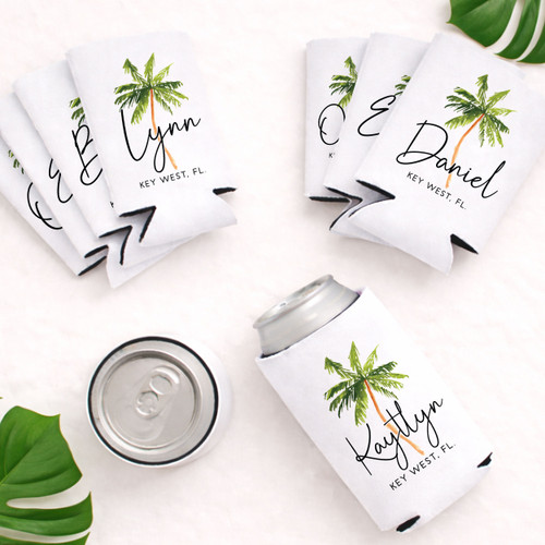 Palm Tree Name Can Coolers