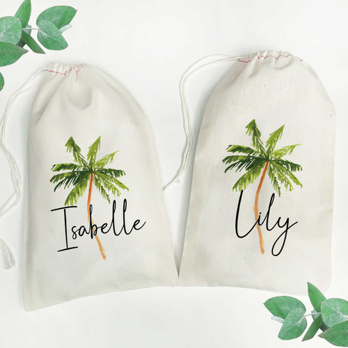 Palm Tree Name Favor Bags