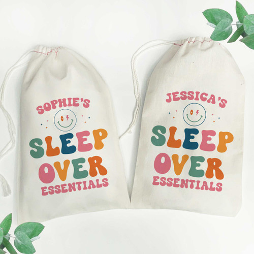 Sleepover Gift Bags - Retro Slumber Party Favor Bags Sleepover Gift Bags - Retro Slumber Party Favor Bags