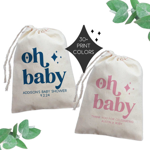 Retro Oh Baby Shower Favor Bags