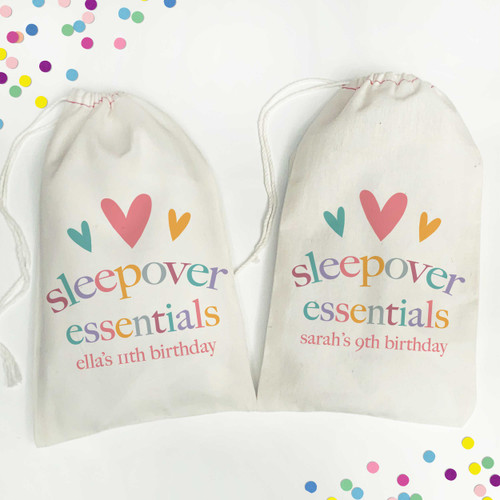 Sleepover Personalized Gift Bags - Custom Slumber Party Favor Bags Sleepover Personalized Gift Bags - Custom Slumber Party Favor Bags