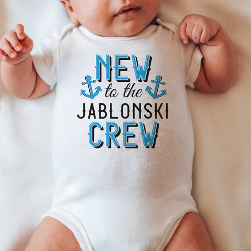 Nautical New to the Crew Baby Shirt Nautical New to the Crew Baby Shirt