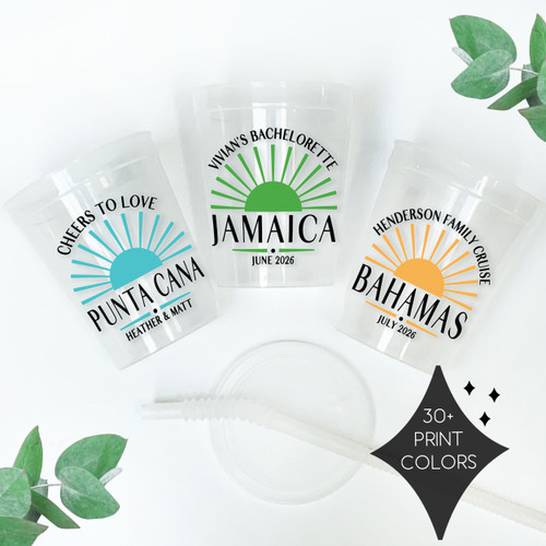 Sunshine Destination 16oz Clear Cups