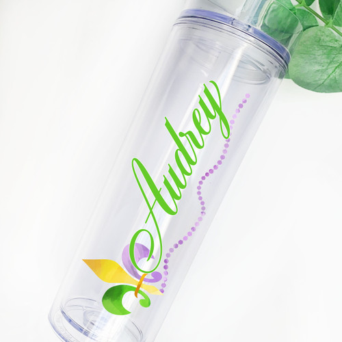 Fleur De Lis Skinny Tumbler