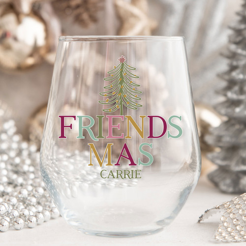 Boho Friendsmas Wine Glass