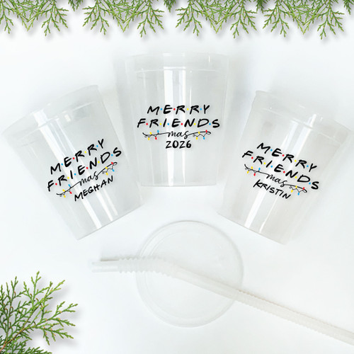 Merry Friend Mas 16oz Clear Cups