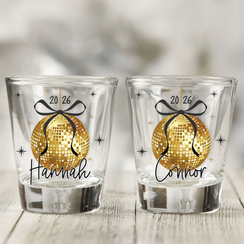 Disco Ball Drop NYE Shot Glasses
