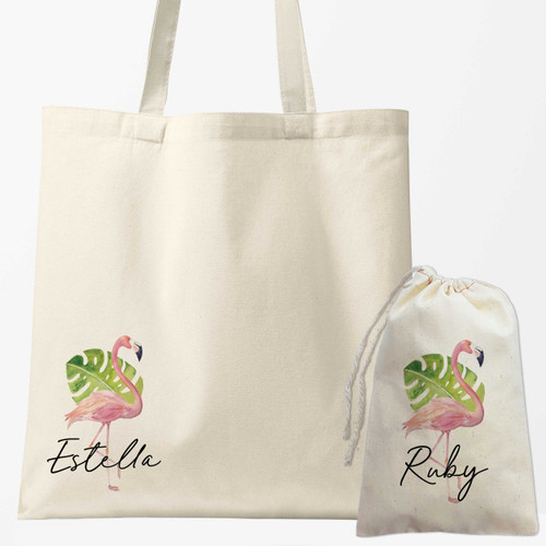 Flamingo Name Tote + Favor Bags