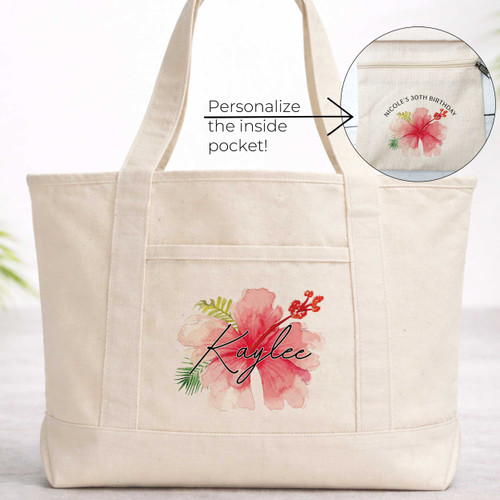 Tropical Floral Beach Tote