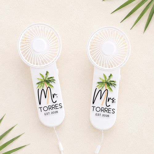 Palm Tree Mr Mrs Mini Fan