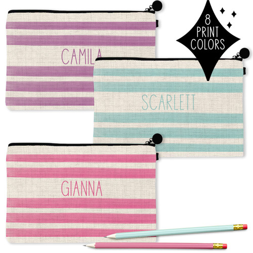 Watercolor Stripe Pencil Cases