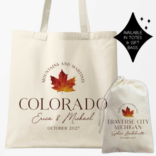 Fall Leaf Destination Tote Bags