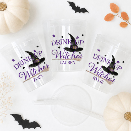 Drink Up Witches 16oz Clear Cups