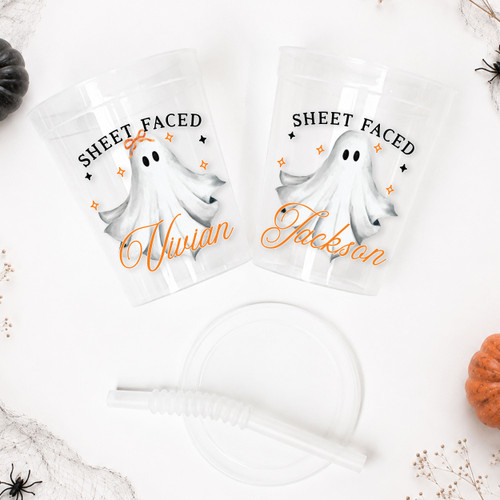 Sheet Faced Ghost 16oz Clear Cups