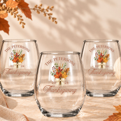 Family Thanksgiving Shatterproof Wine Glass