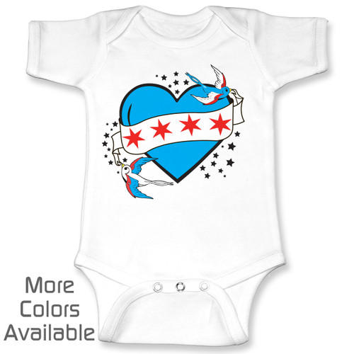 Chicago Tattoo Heart Baby Shirt (More Colors!)