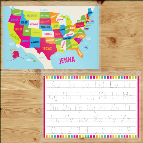 Personalized Hey Hey USA Laminated Placemat Brights