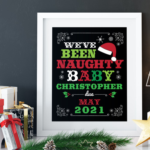 Printable Custom Christmas Pregnancy Announcement Sign (Editable - Instant Download!)