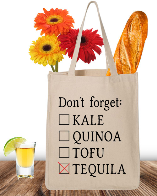Personalized Don't Forget Canvas Market Tote Bag - Custom Reusable Shopping Bag