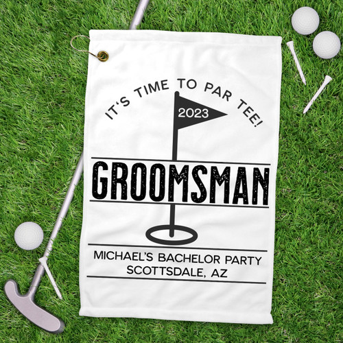 Golfing Bachelor Party Golf Towels - Personalized Groom's Crew Golf Gifts for Groomsmen - Last Swing Before the Ring Golf Bachelor Party Favors for Groomsman