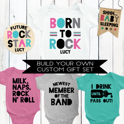 Born to Rock Baby Girl Gift Box Set
