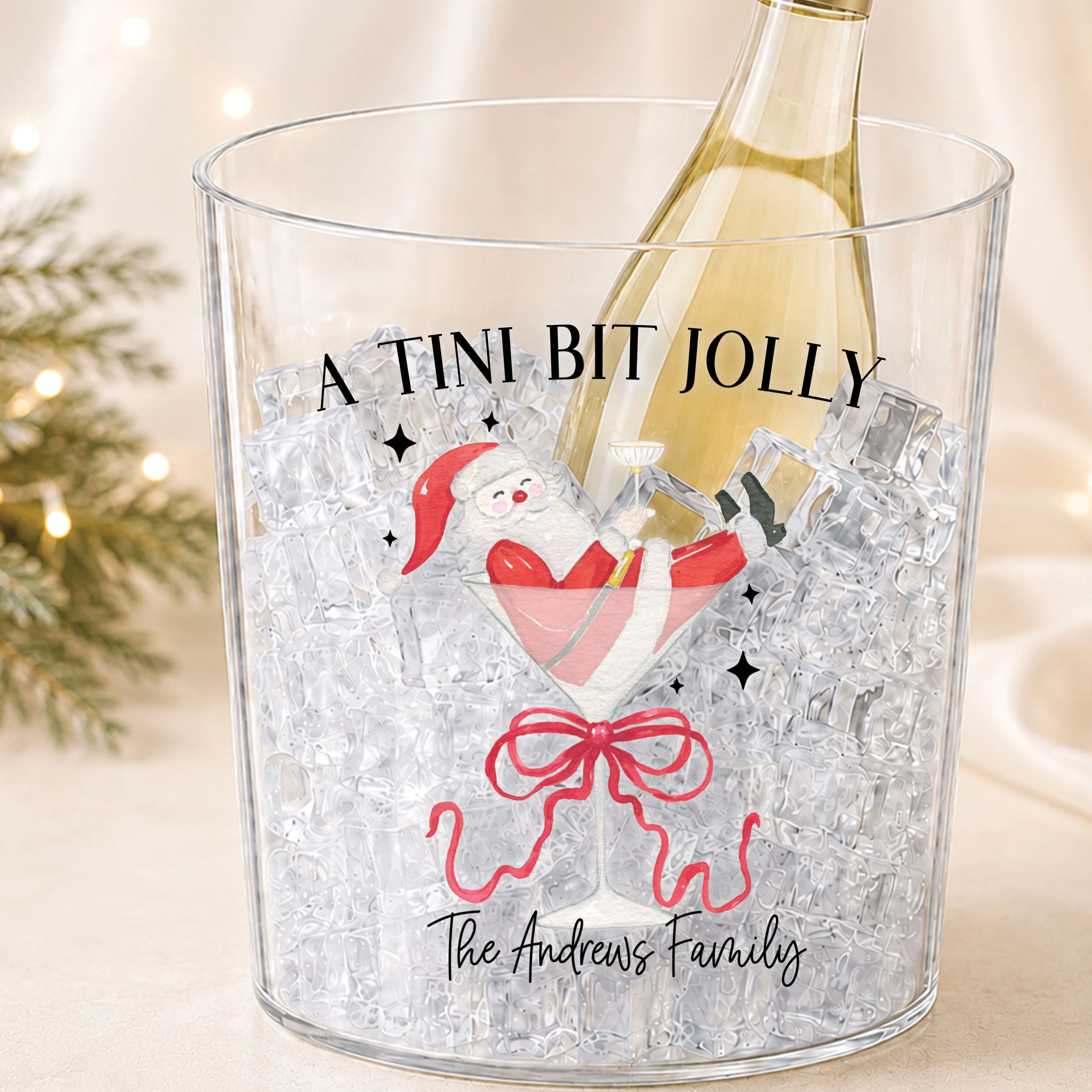 Personalized Christmas ice buckets and barware