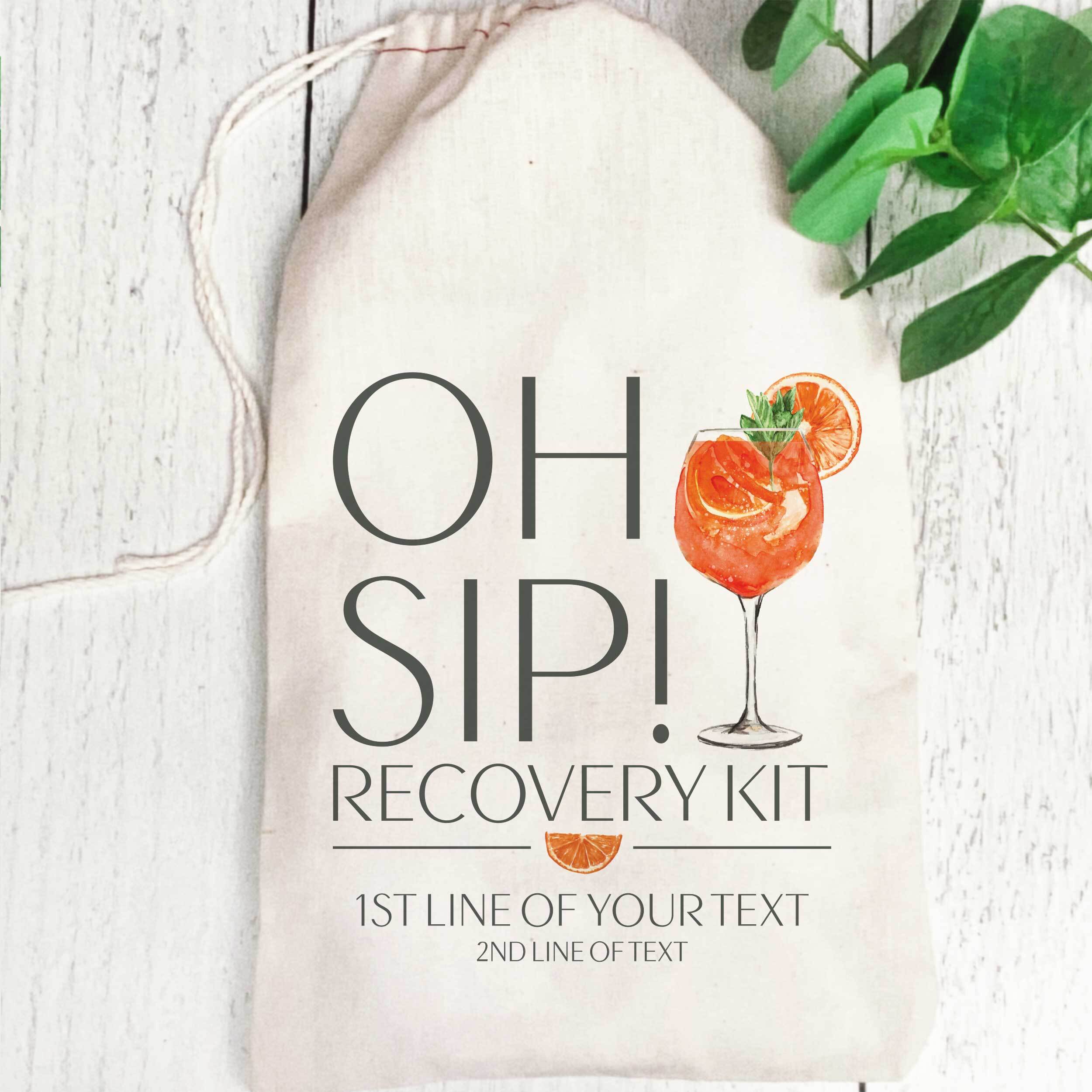 Travel favor bags and recovery kits