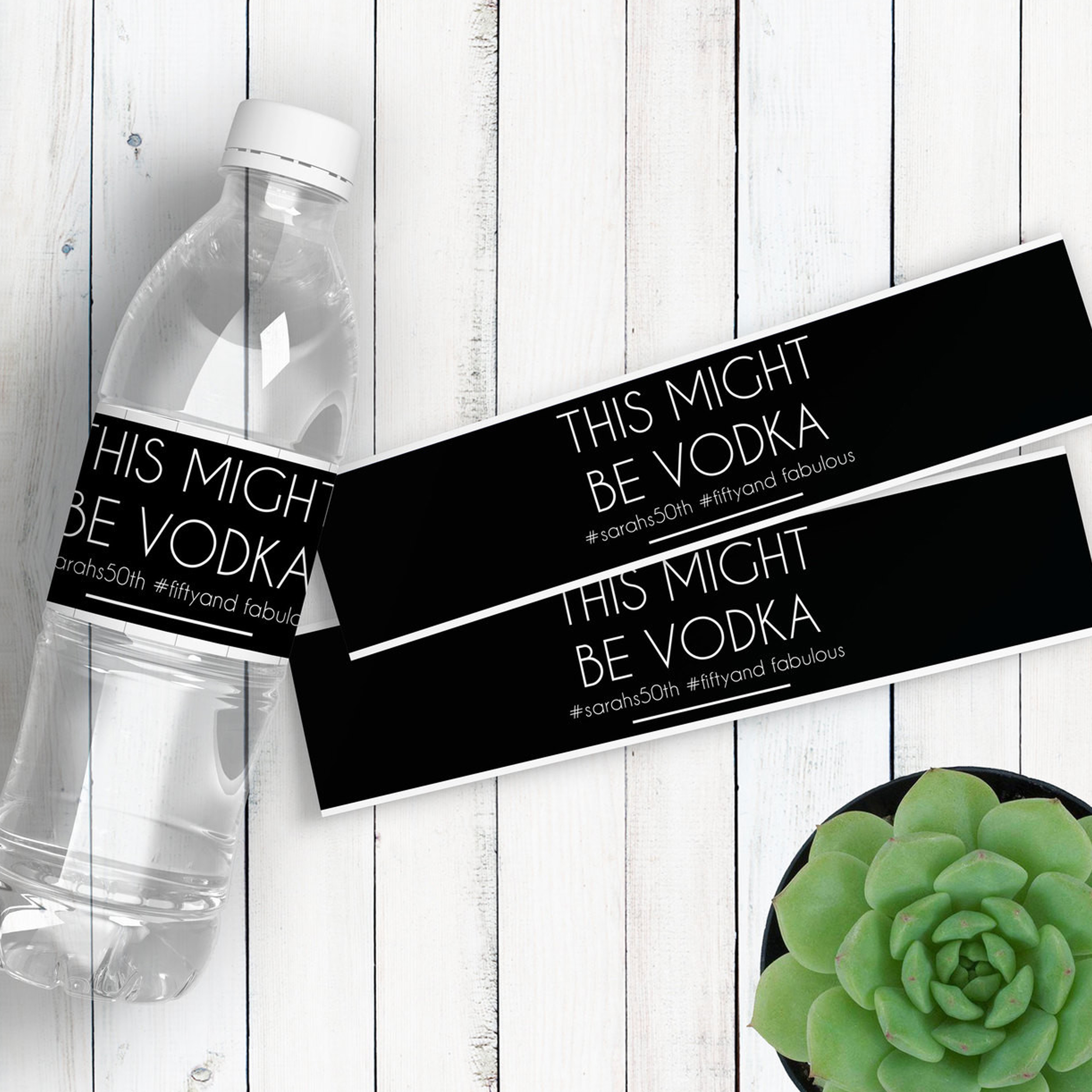 Personalized adult birthday party favor labels