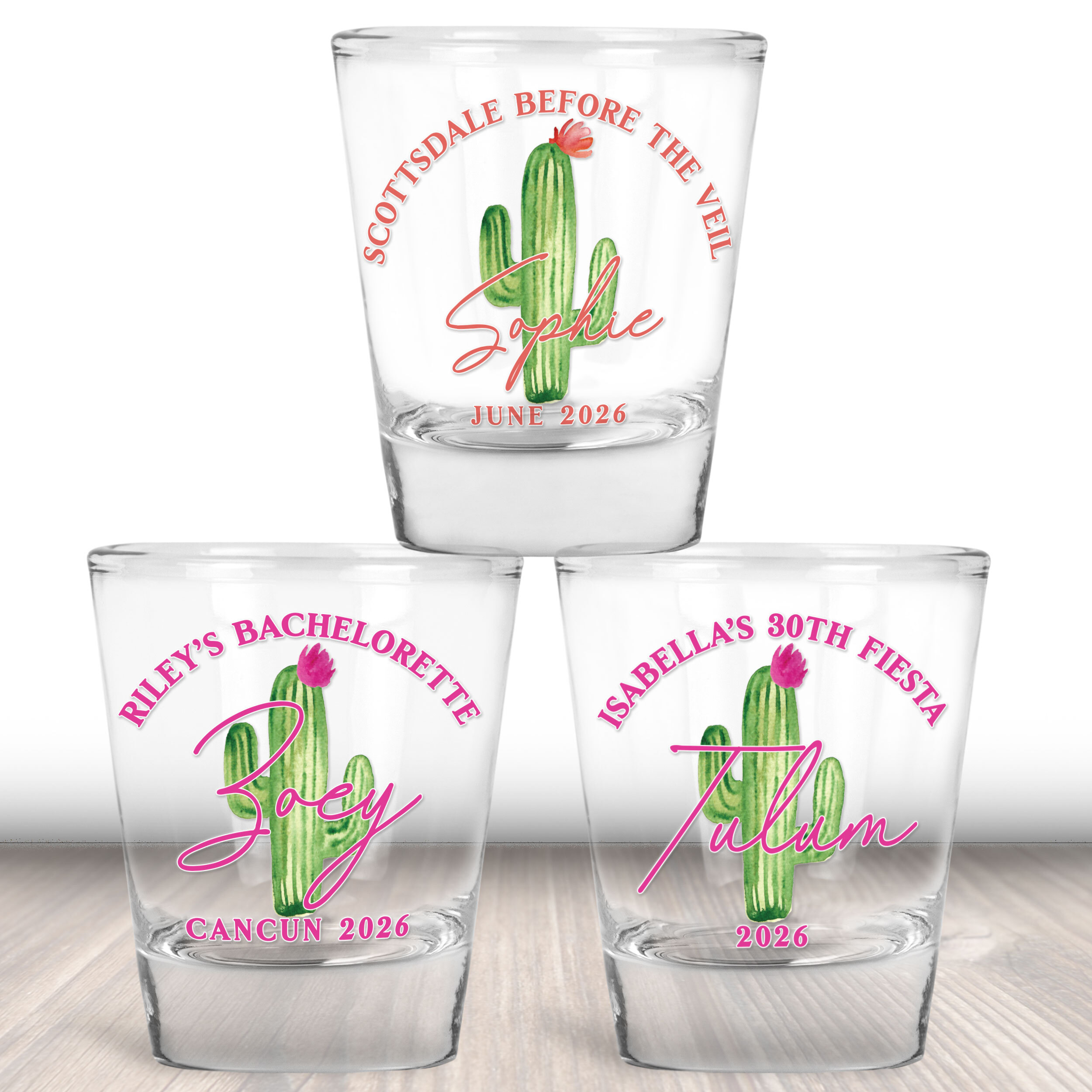 Personalized Bachelorette Shot Glasses