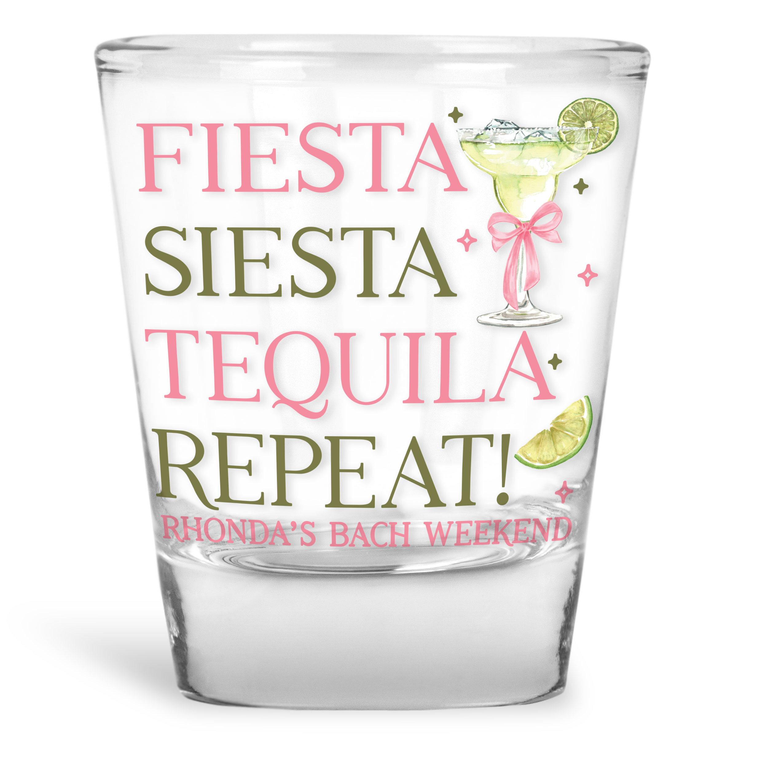 Personalized bachelorette shot glasses