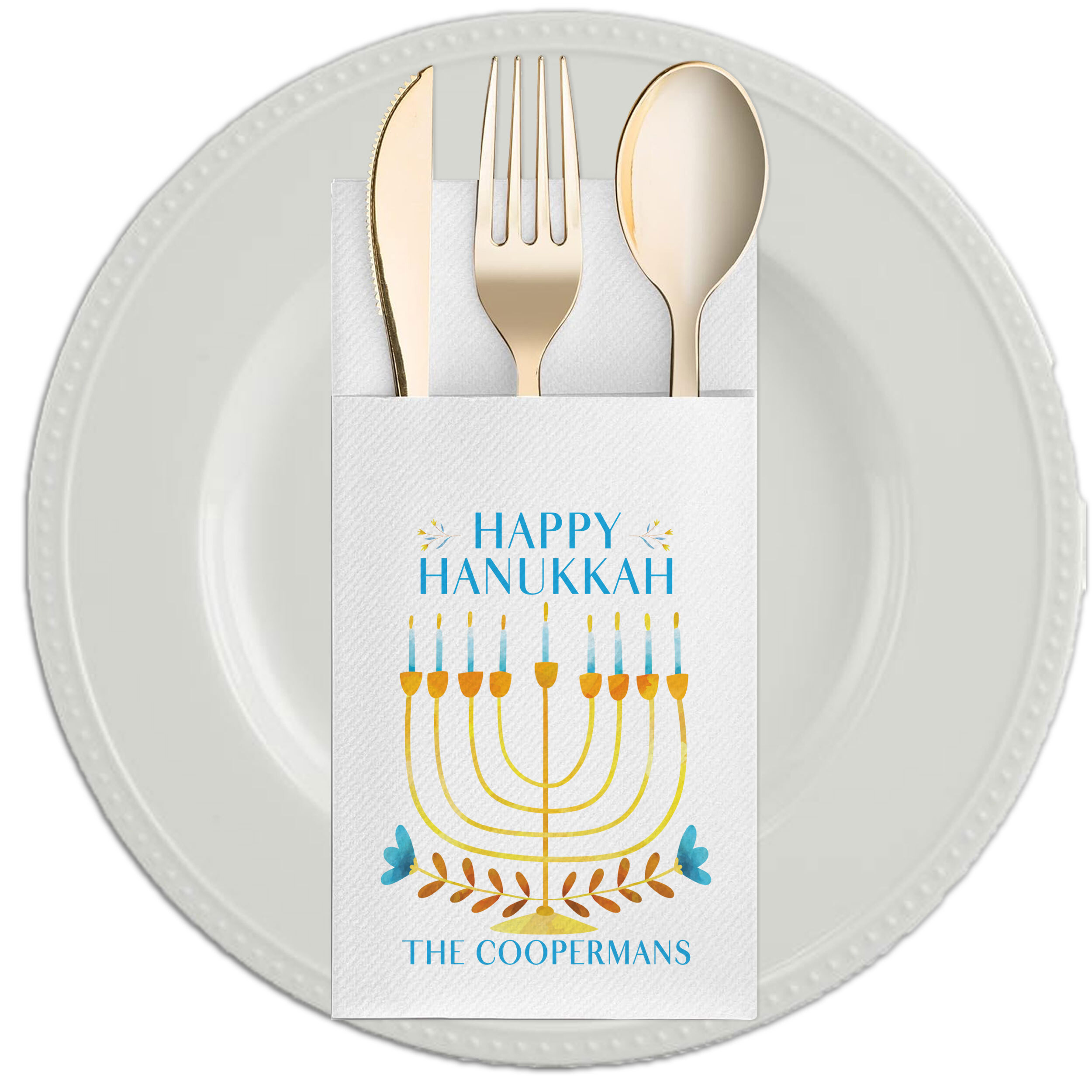 Personalized Hanukkah napkins