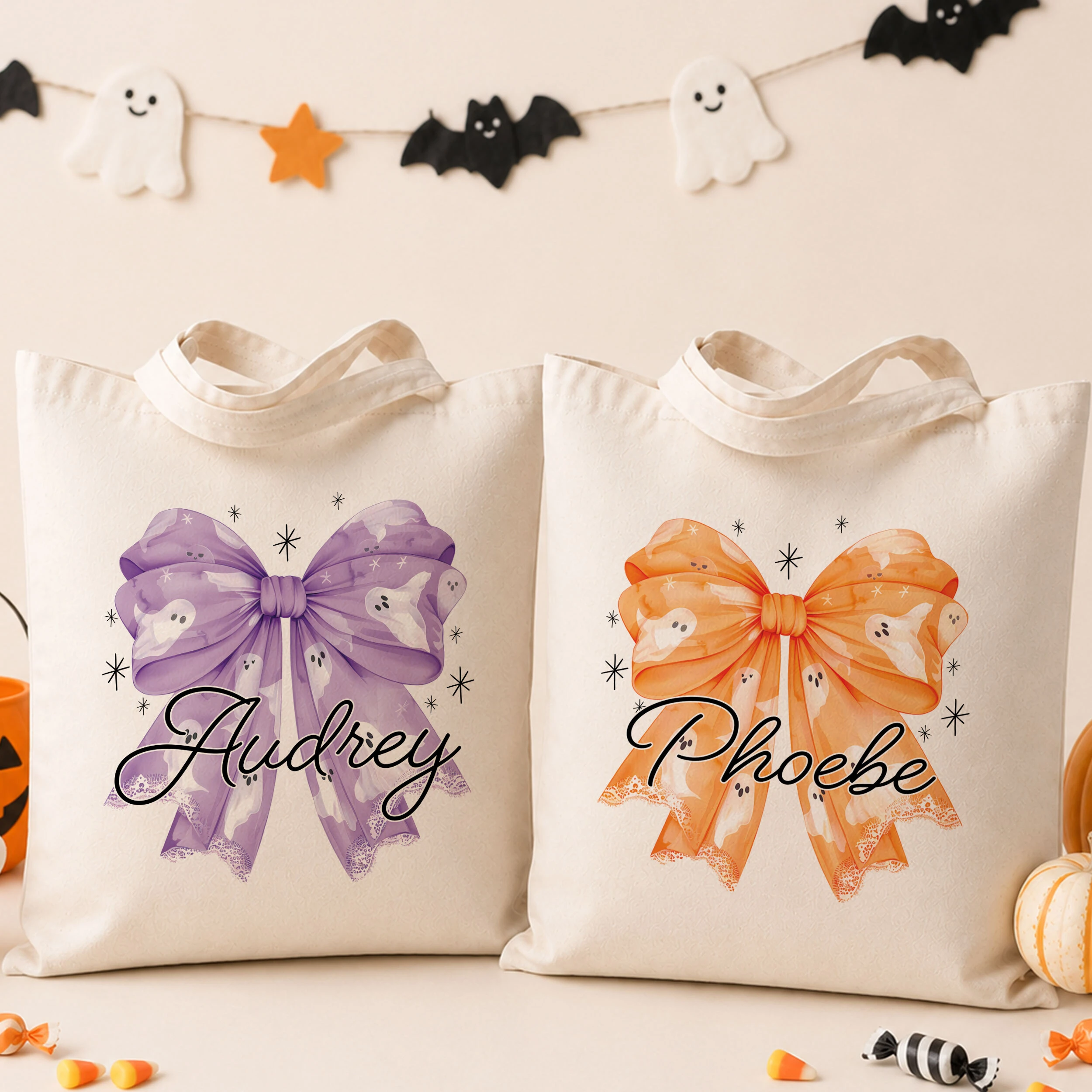 Personalized Halloween trick or treat bags