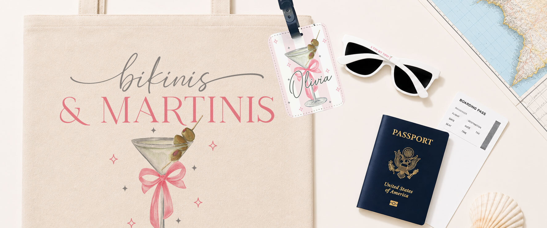 Personalized vacation gifts, travel essentials and girls trip favors — Joy & Chaos